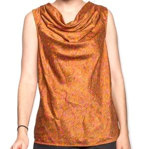 Beautiful Y2K Orange Tank Top with Multicolored Streaks Throughout